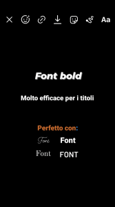 Font bold per stories