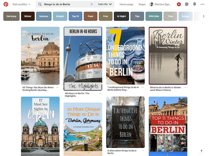 Pinterest per trovare idee 